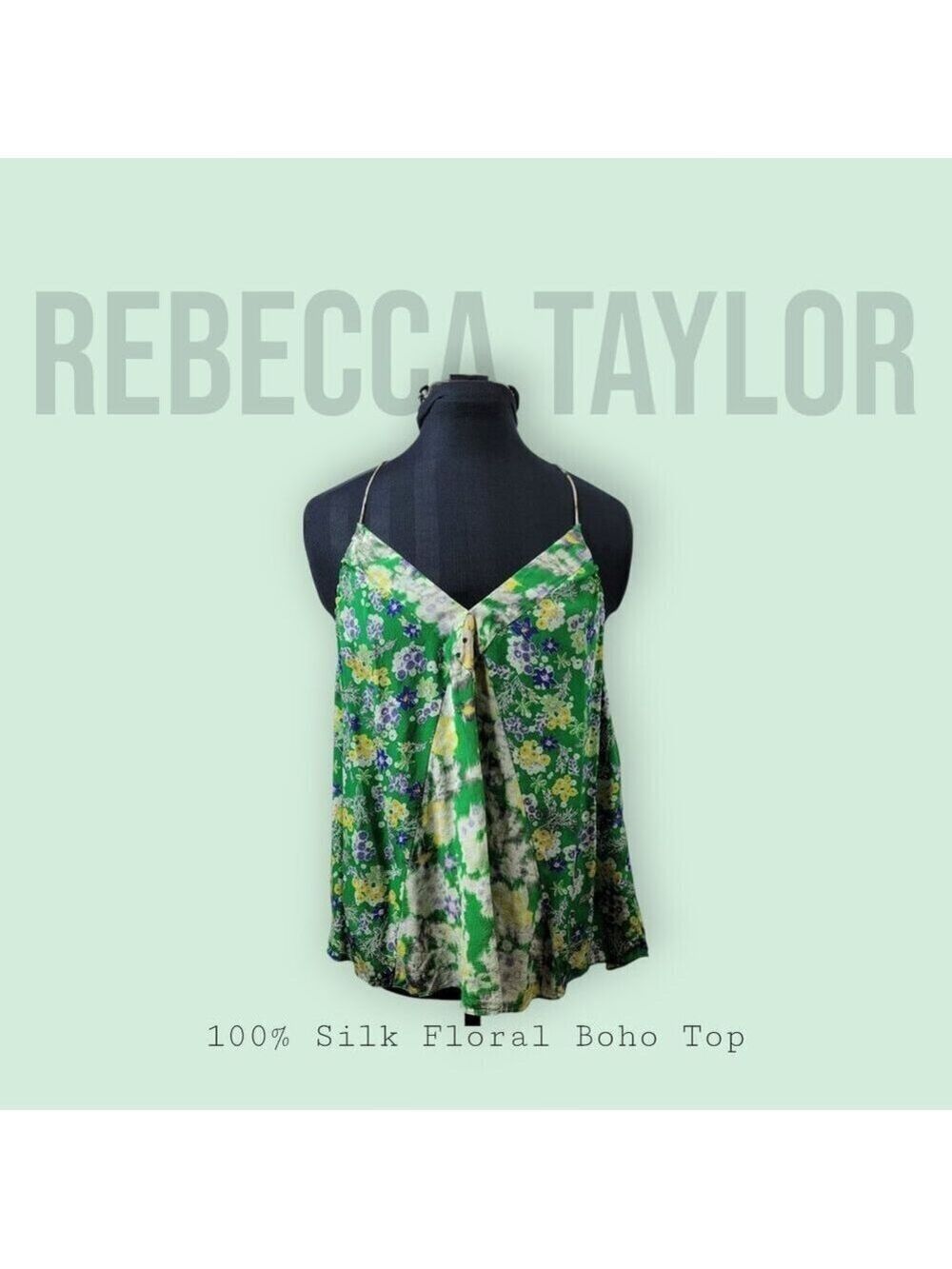 Rebecca Taylor 100% Silk Floral Cami Top | Size 6 |  Boho Festival Vibes